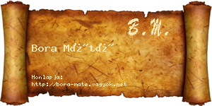 Bora Máté névjegykártya