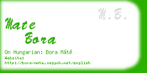mate bora business card
